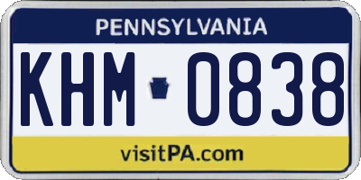 PA license plate KHM0838