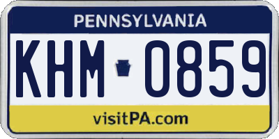 PA license plate KHM0859