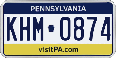 PA license plate KHM0874