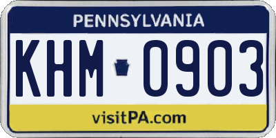 PA license plate KHM0903