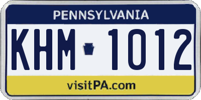PA license plate KHM1012