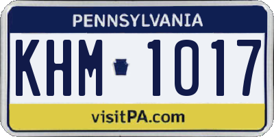 PA license plate KHM1017