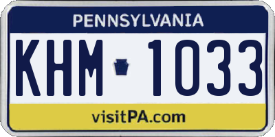 PA license plate KHM1033