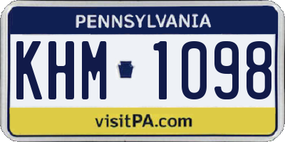 PA license plate KHM1098