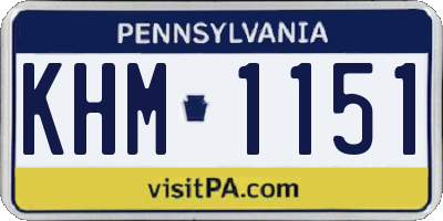 PA license plate KHM1151