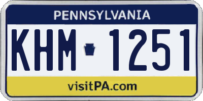PA license plate KHM1251