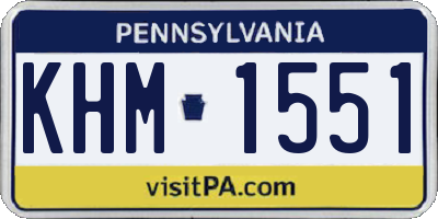 PA license plate KHM1551
