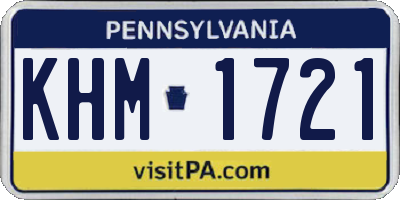 PA license plate KHM1721