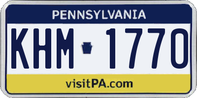 PA license plate KHM1770