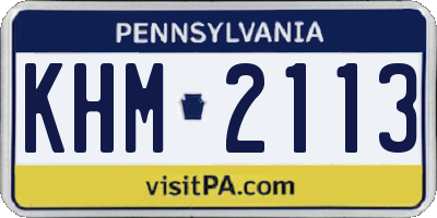 PA license plate KHM2113