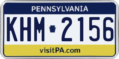 PA license plate KHM2156