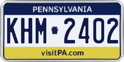 PA license plate KHM2402