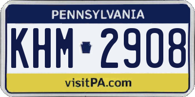 PA license plate KHM2908