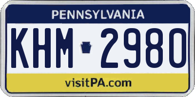 PA license plate KHM2980