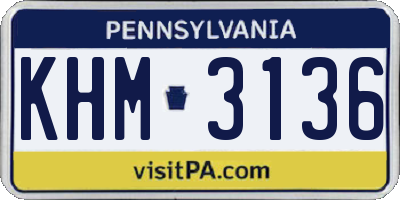 PA license plate KHM3136