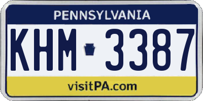 PA license plate KHM3387
