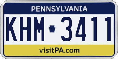 PA license plate KHM3411