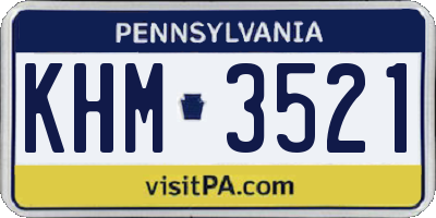 PA license plate KHM3521