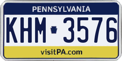 PA license plate KHM3576