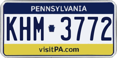 PA license plate KHM3772