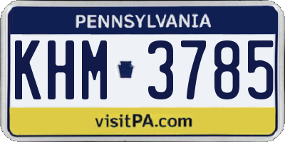 PA license plate KHM3785