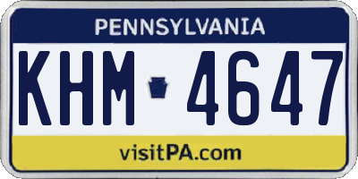 PA license plate KHM4647