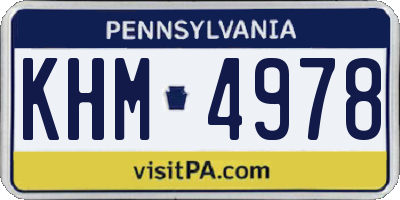 PA license plate KHM4978