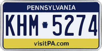 PA license plate KHM5274