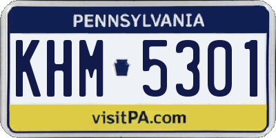 PA license plate KHM5301