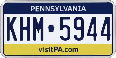 PA license plate KHM5944