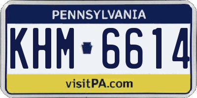 PA license plate KHM6614