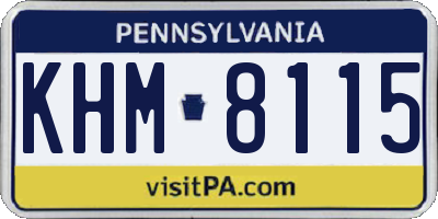 PA license plate KHM8115
