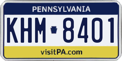 PA license plate KHM8401