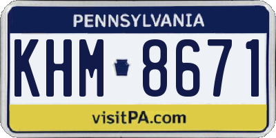 PA license plate KHM8671