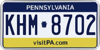 PA license plate KHM8702
