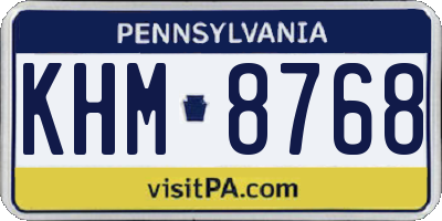 PA license plate KHM8768