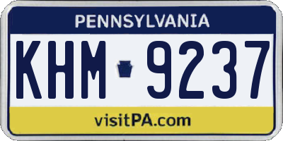 PA license plate KHM9237