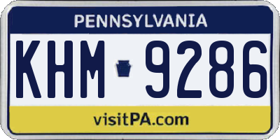 PA license plate KHM9286