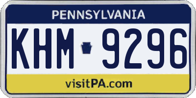 PA license plate KHM9296