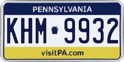 PA license plate KHM9932