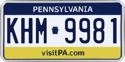 PA license plate KHM9981