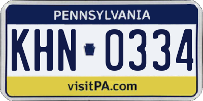 PA license plate KHN0334