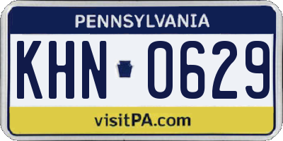 PA license plate KHN0629