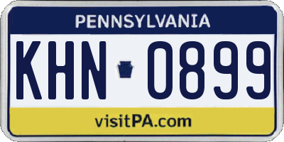 PA license plate KHN0899