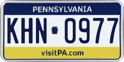 PA license plate KHN0977
