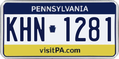 PA license plate KHN1281
