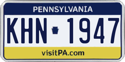 PA license plate KHN1947