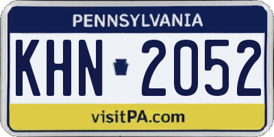 PA license plate KHN2052