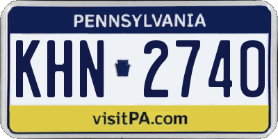 PA license plate KHN2740