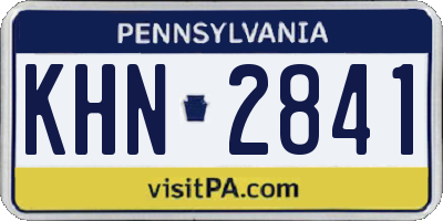PA license plate KHN2841